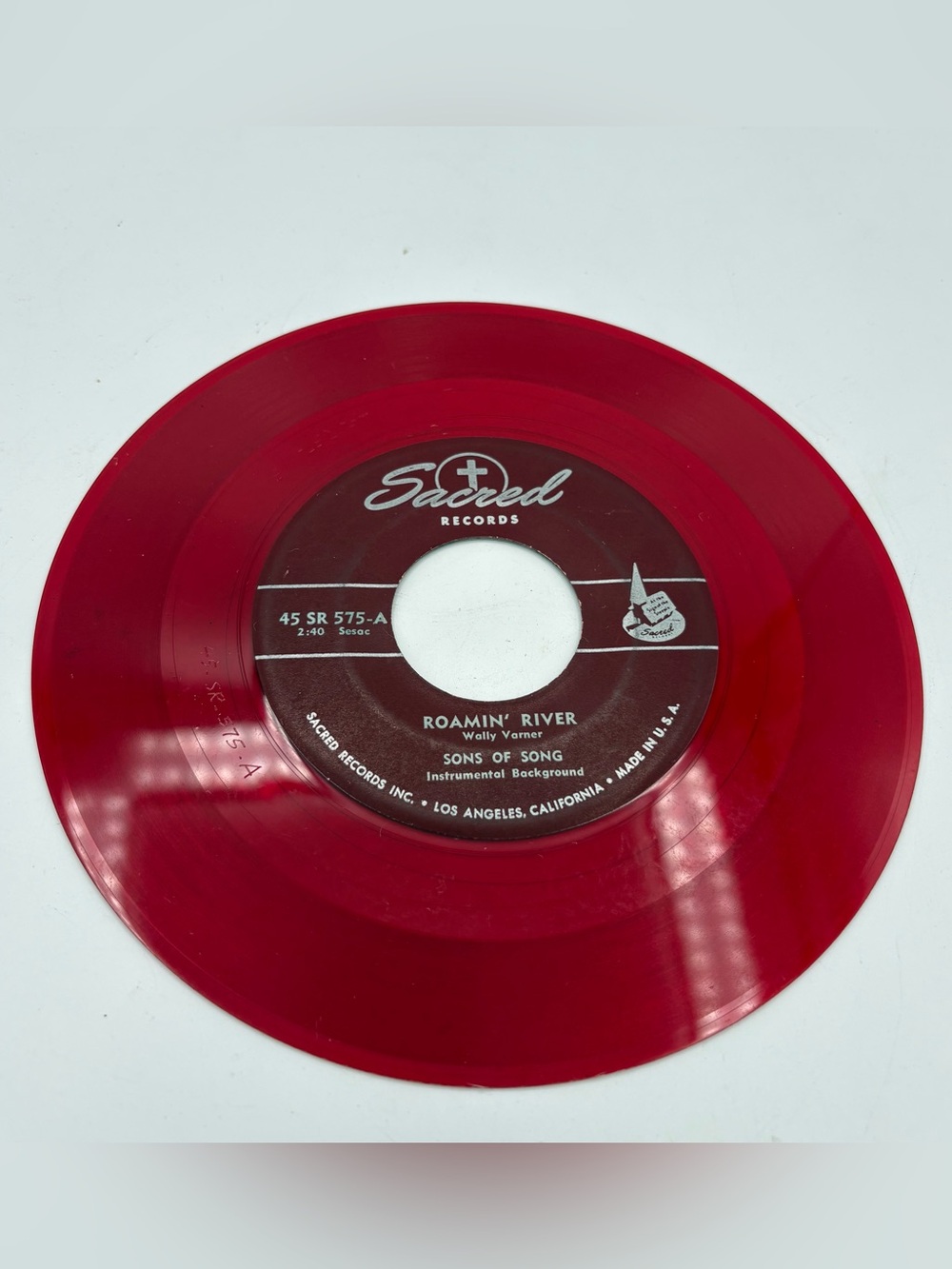 1950’s Gospel Trio SONS OF SONG 45 rpm Red Record Roamin’ River Something Within